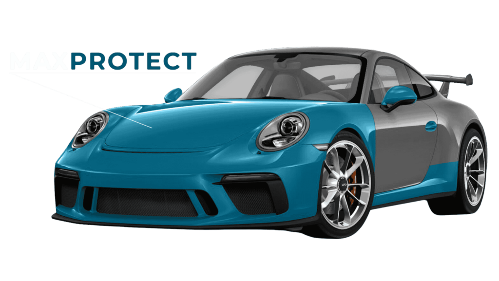 Maxprotectpff Lackschutzfolie auf einem Auto aufgetragen.